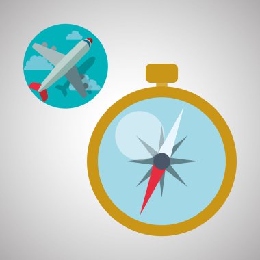 Tasarım seyahat. Gezi simgesi. Düz illüstrasyon