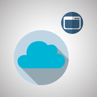 Bulut bilgi işlem tasarım. Gezi simgesi. Düz illüstrasyon