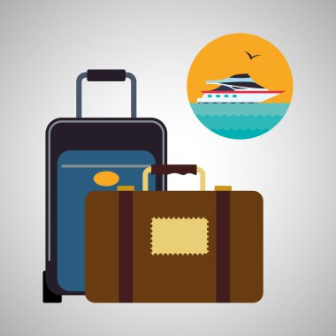 Tasarım seyahat. Gezi simgesi. Düz illüstrasyon