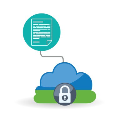 Veri güvenlik tasarımı. Simgeyi koru. Veri Merkezi illüstrasyon