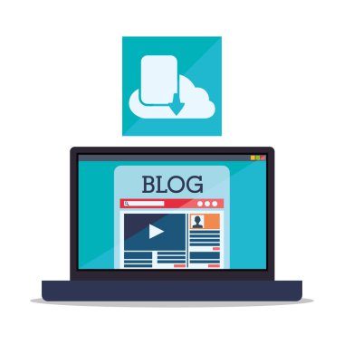 Bloglama tasarım. sosyal medya simge. İzole illüstrasyon