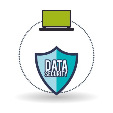 Veri güvenlik tasarımı. Simgeyi koru. Veri Merkezi illüstrasyon