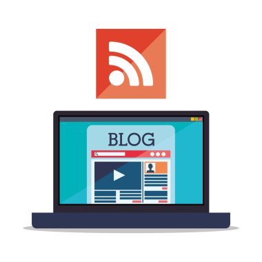 Bloglama tasarım. sosyal medya simge. İzole illüstrasyon