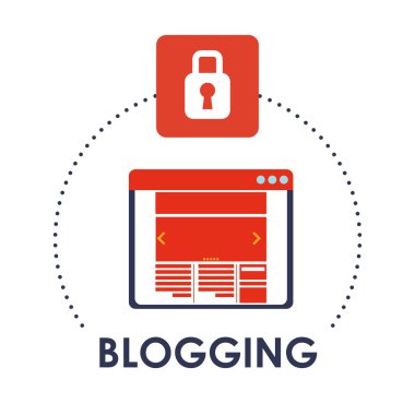 Bloglama tasarım. sosyal medya simge. İzole illüstrasyon