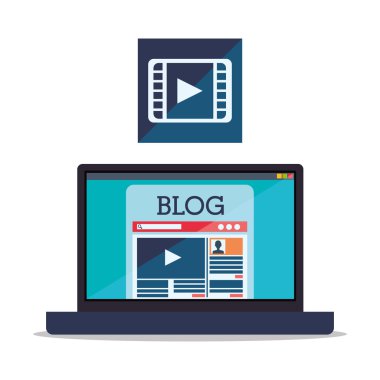 Bloglama tasarım. sosyal medya simge. İzole illüstrasyon