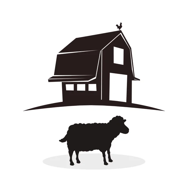 Farm design. stable icon. flat illustration — Stock Vector