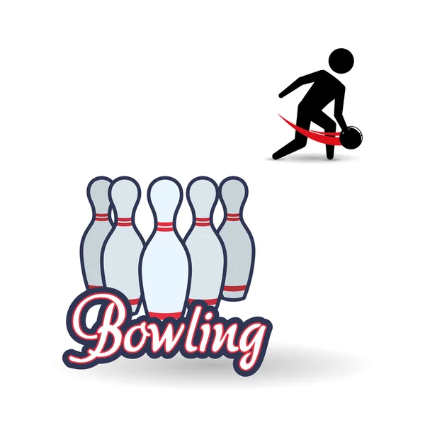 Bowling-Design. Sportikone. flache Abbildung, Sportvektor — Stockvektor