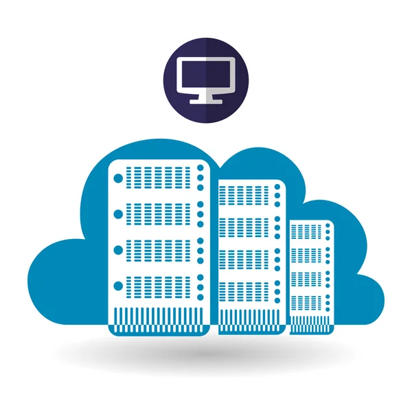 Bulut bilgi işlem tasarım. Gezi simgesi. Düz illüstrasyon, teknoloji vektör