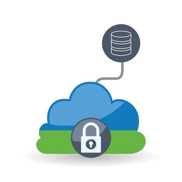 Data Security design. Protect icon. Data center illustration — Stock Vector