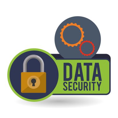 Veri güvenlik tasarımı. Simgeyi koru. Veri Merkezi illüstrasyon