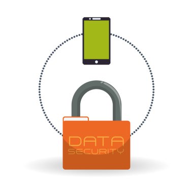 Veri güvenlik tasarımı. Simgeyi koru. Veri Merkezi illüstrasyon