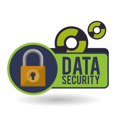 Veri güvenlik tasarımı. Simgeyi koru. Veri Merkezi illüstrasyon