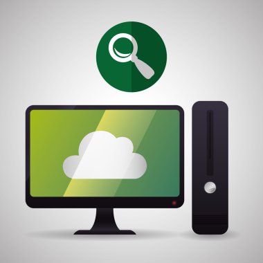Bulut bilgi işlem tasarım. Gezi simgesi. Düz illüstrasyon