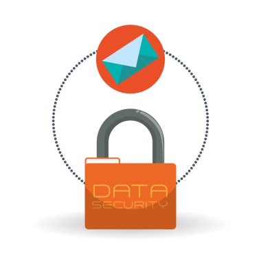 Veri güvenlik tasarımı. Simgeyi koru. Veri Merkezi illüstrasyon