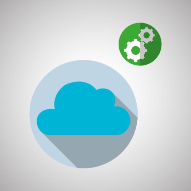 Bulut bilgi işlem tasarım. Gezi simgesi. Düz illüstrasyon