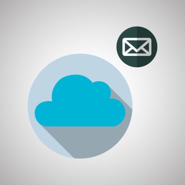 Bulut bilgi işlem tasarım. Gezi simgesi. Düz illüstrasyon