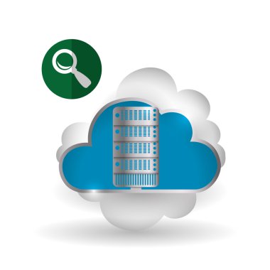 Bulut bilgi işlem tasarım. Gezi simgesi. Düz illüstrasyon, teknoloji vektör