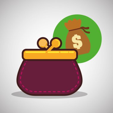 Para tasarım. Mali madde simgesi. İzole illüstrasyon