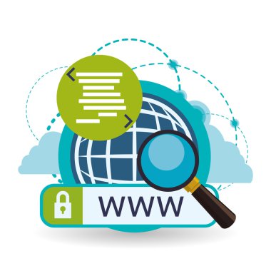 Bulut bilgi işlem tasarım. Ortam simgesi. İzole illüstrasyon