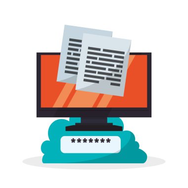 Bulut bilgi işlem tasarım. Ortam simgesi. İzole illüstrasyon