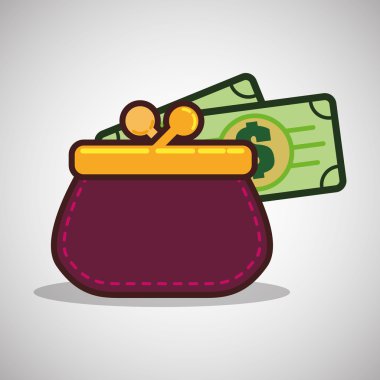 Para tasarım. Mali madde simgesi. İzole illüstrasyon