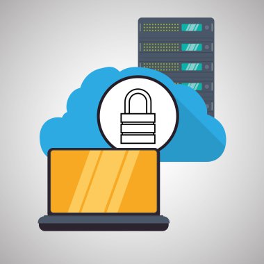 Web Hosting Tasarım. Veri Merkezi simgesi. İzole illüstrasyon