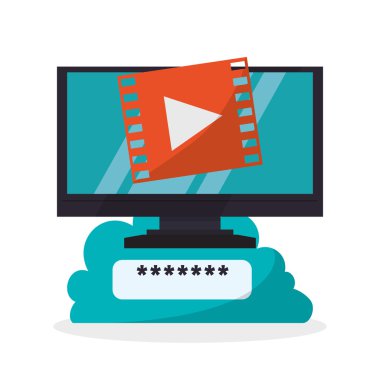 Bulut bilgi işlem tasarım. Ortam simgesi. İzole illüstrasyon