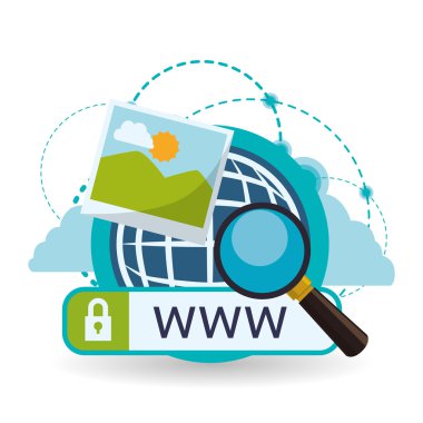 Bulut bilgi işlem tasarım. Ortam simgesi. İzole illüstrasyon