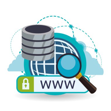 Bulut bilgi işlem tasarım. Ortam simgesi. İzole illüstrasyon