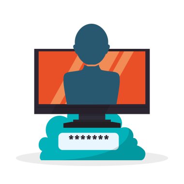 Bulut bilgi işlem tasarım. Ortam simgesi. İzole illüstrasyon