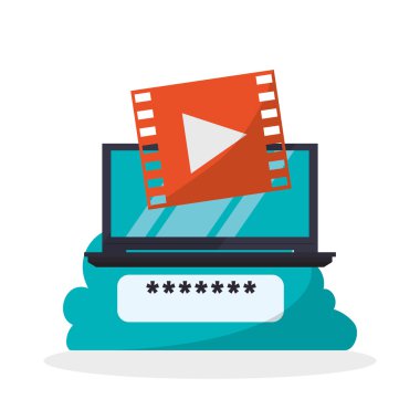 Bulut bilgi işlem tasarım. Ortam simgesi. İzole illüstrasyon