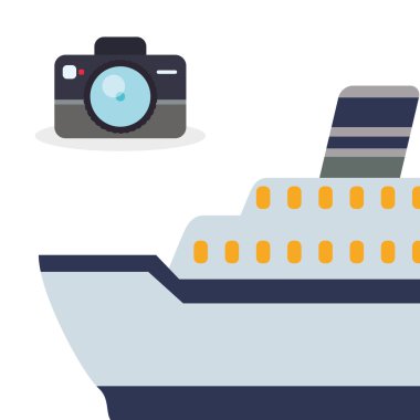 Tasarım seyahat. Gezi simgesi. Düz illüstrasyon