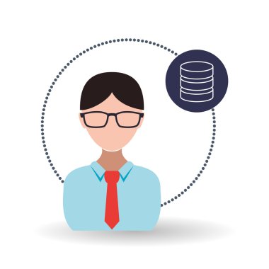 Veri güvenlik tasarımı. Simgeyi koru. Veri Merkezi illüstrasyon