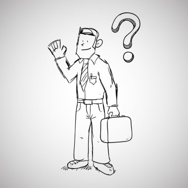 İşadamı tasarım. Kroki simgesi. İllüstrasyon izole ve düz