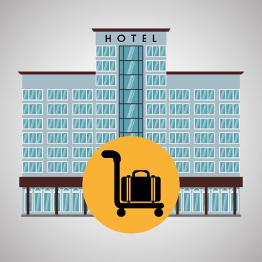 Otel tasarımı. seyahat etmek simge. İllüstrasyon izole ve düz