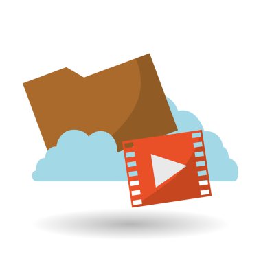 Bulut bilgi işlem tasarım. Ortam simgesi. İzole illüstrasyon