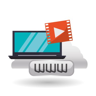 Bulut bilgi işlem tasarım. Ortam simgesi. İzole illüstrasyon