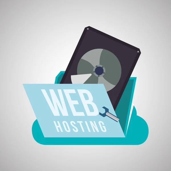 Web Hosting design. Icona del data center. Illustrazione isolato — Vettoriale Stock