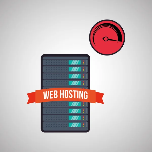 Web Hosting designu. Ikona datového centra. Izolované ilustrace — Stockový vektor