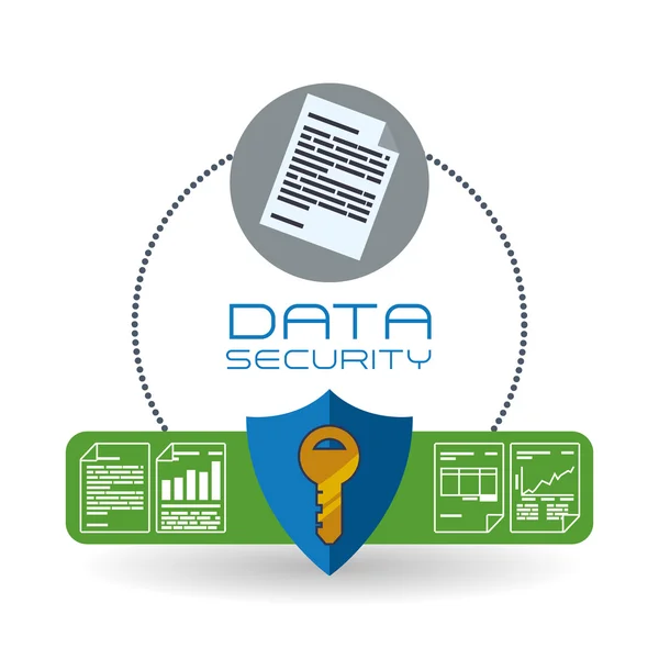 Diseño de seguridad de datos. Proteger icono. Ilustración del centro de datos — Archivo Imágenes Vectoriales