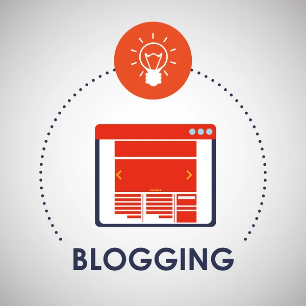 Blogging σχεδιασμού. εικονίδιο κοινωνικών μέσων μαζικής ενημέρωσης. Απομονωμένες εικονογράφηση — Διανυσματικό Αρχείο