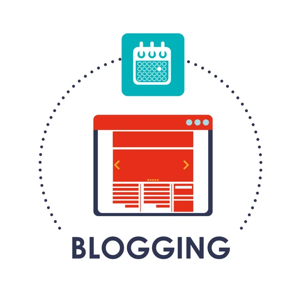 Blogging design. social media icon. Isolated illustration — Stock Vector