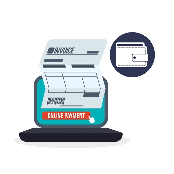 Conception de facture. Paiement en ligne. Illustration isolée — Image vectorielle