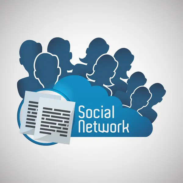 Conception de réseaux sociaux. icône des médias sociaux. Illustration isolée — Image vectorielle