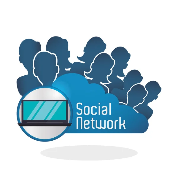 Szociális háló dizájn. Szociális média ikon. Elszigetelt illusztráció — Stock Vector