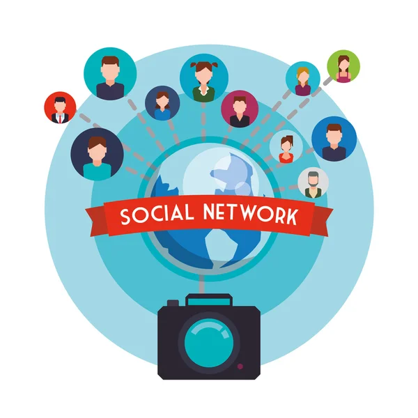 Социальная сеть. Икона социальных сетей. Изолированная иллюстрация — стоковый вектор