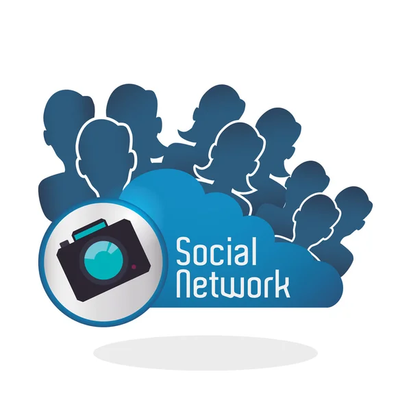社会的なネットワーク デザイン。ソーシャル メディアのアイコン。孤立した図 — ストックベクタ