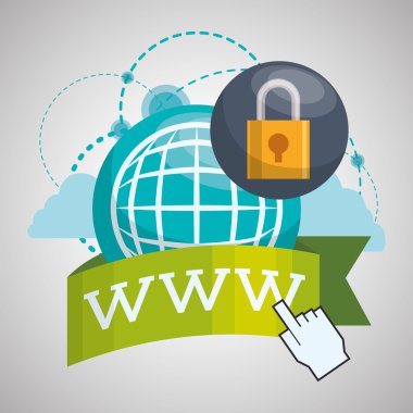 Internet tasarım. Online simgesi. Renkli resimde