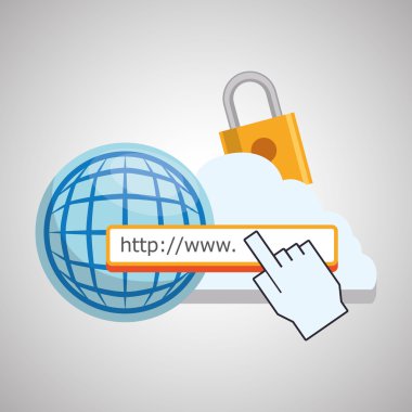 Internet tasarım. Online simgesi. Renkli resimde