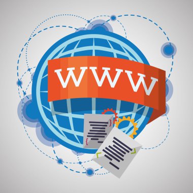 Internet tasarım. Online simgesi. Renkli resimde